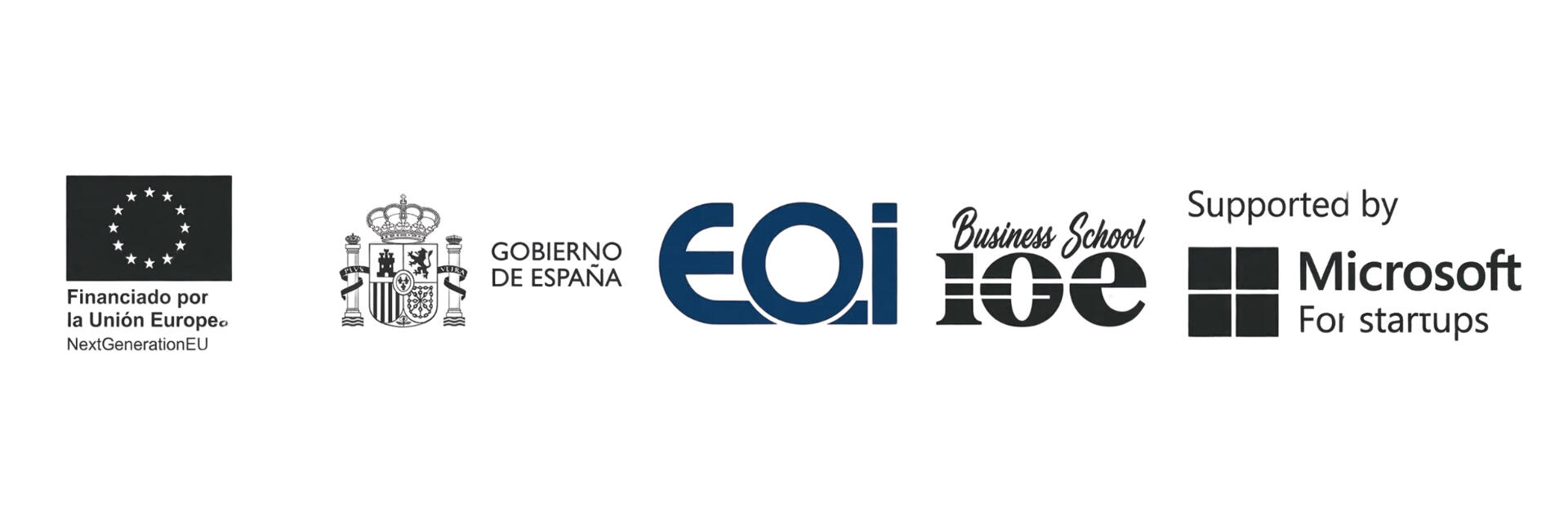 logos EOI - microsoft startups - financiacion europea